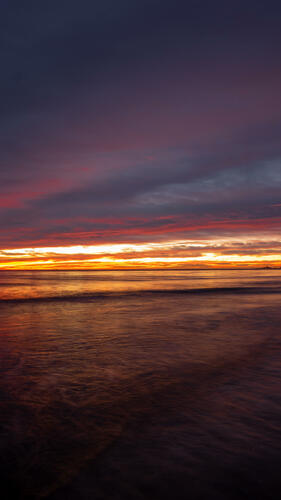 Fiery sunrise over the sea